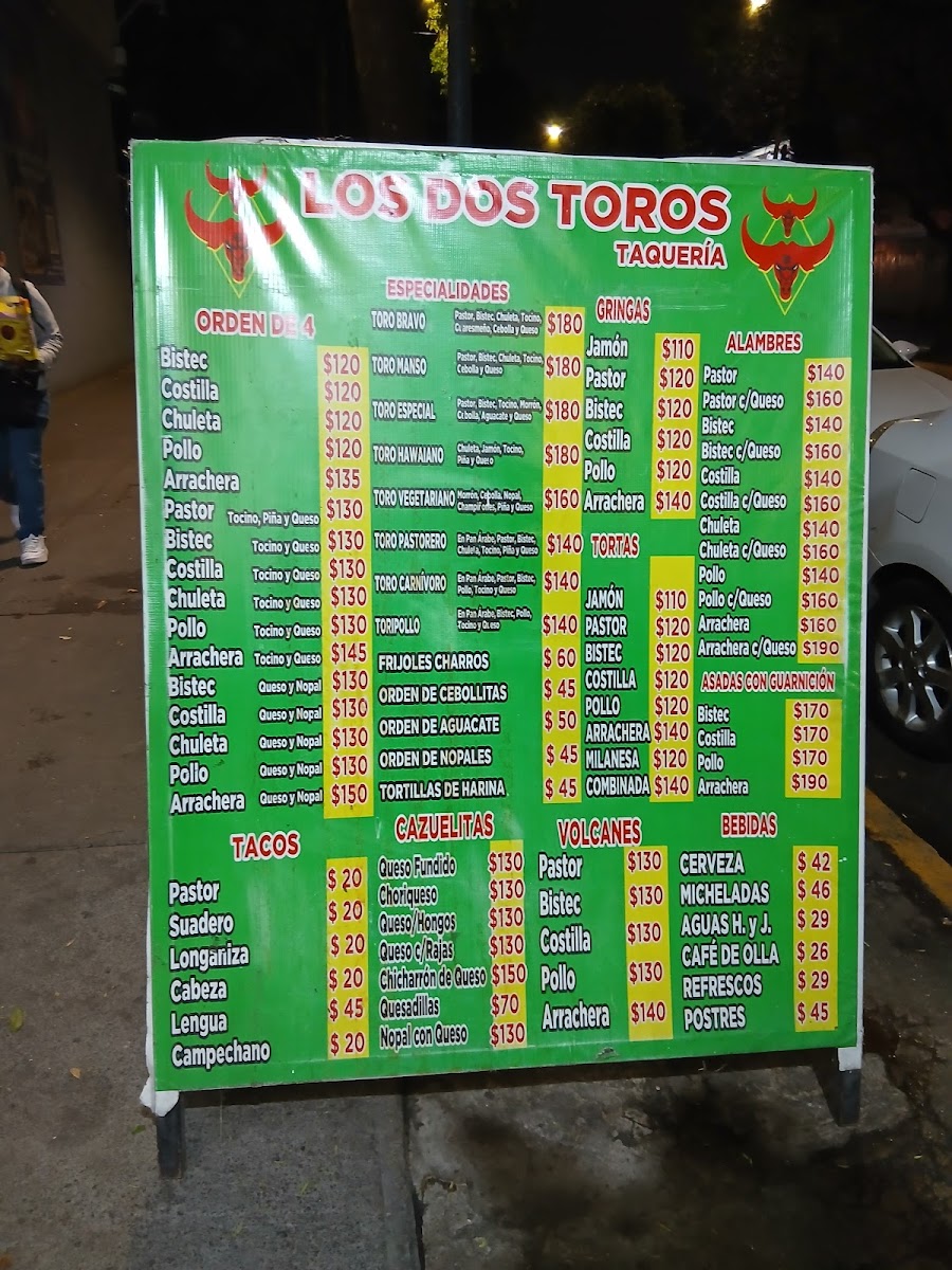 Los Dos Toros Menu - Image 2