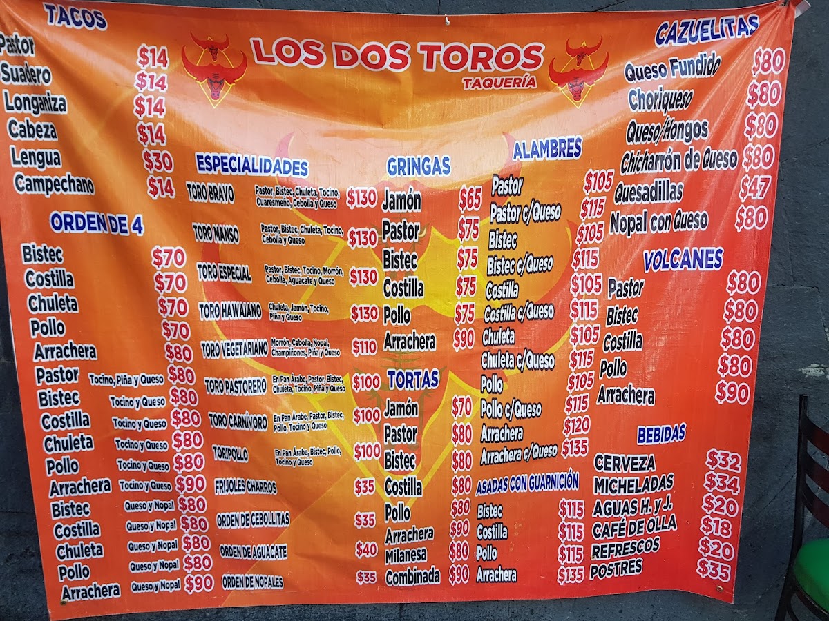 Los Dos Toros Menu - Image 4