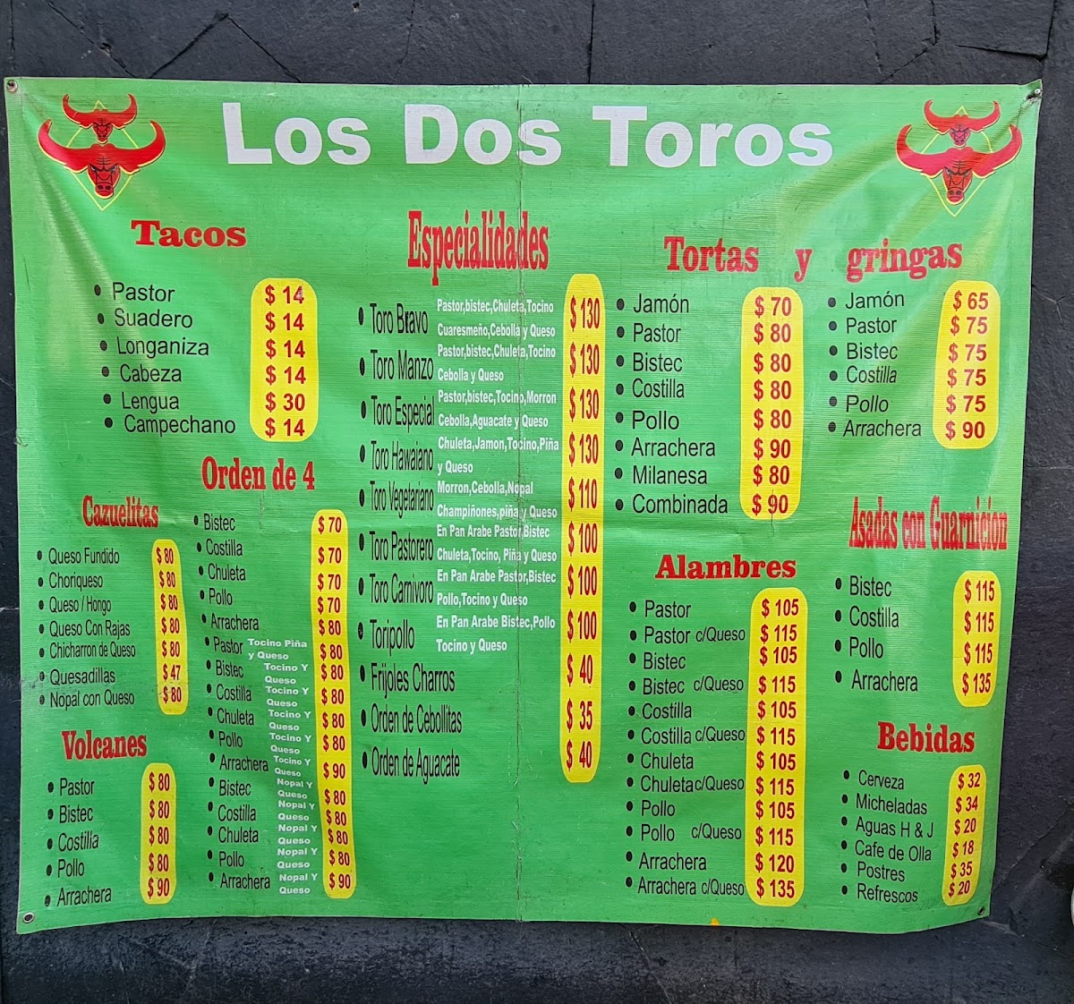 Los Dos Toros Menu - Image 5